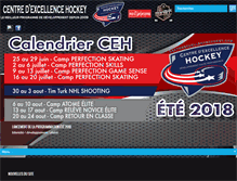 Tablet Screenshot of centreexcellencehockey.com